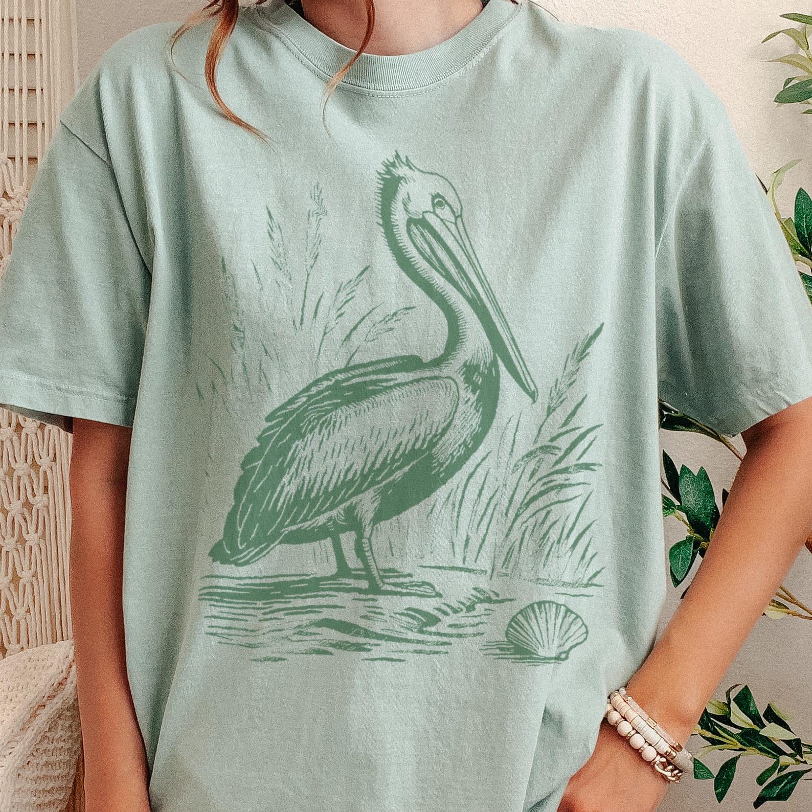 Pelican Linocut T-Shirt, Coastal State of Mind Tee 100