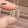 Stylish Women Necklace Birth Flower Necklace Floral Book Pendant January