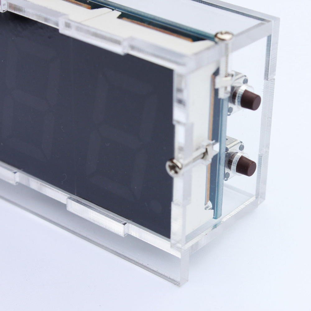 Kompaktes 4-stelliges DIY-Digital-LED-Uhren-Set, Lichtsteuerung, Temperatur, Datum, Uhrzeit, Anzeige mit