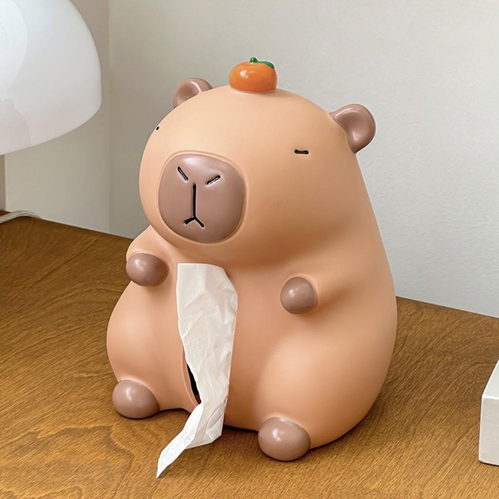 Figure Model Capybara Tissue Box Doll Toy Capybara Napkin Holder Tissue Box Ornament  Children/Kids