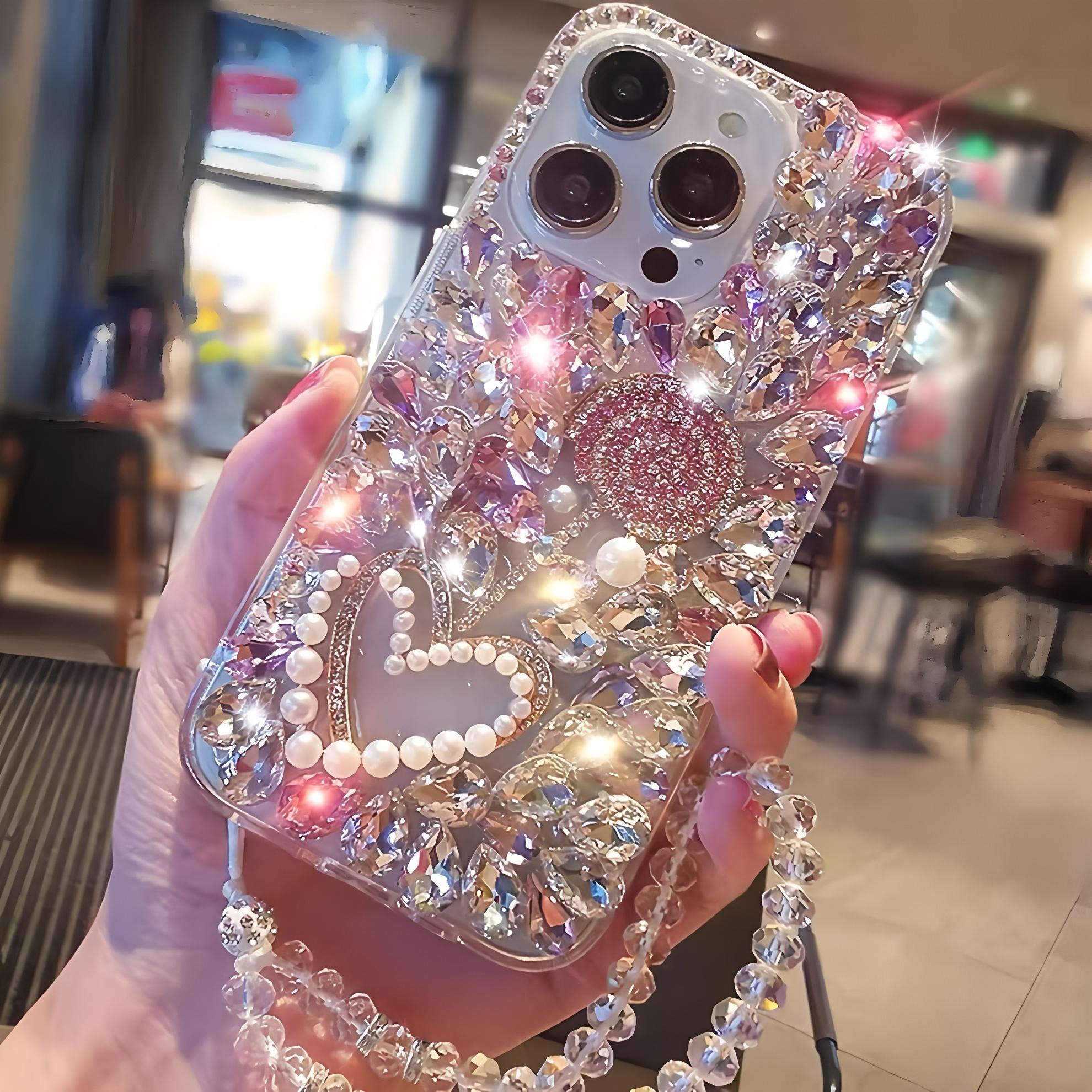 Luxury 3D lollipop Diamond Bling Phone Case For iPhone 17 16 Pro Max Air 16e 15 14 Plus  Cover With Lanyard iPhone 14 Plus