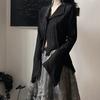 2KWEIRD Gothic Black Shirt Yamamoto Style Dark Aesthetic Blouse Women Irregular Designer Clothes Emo Alt Clothes Grunge Tops Y2k