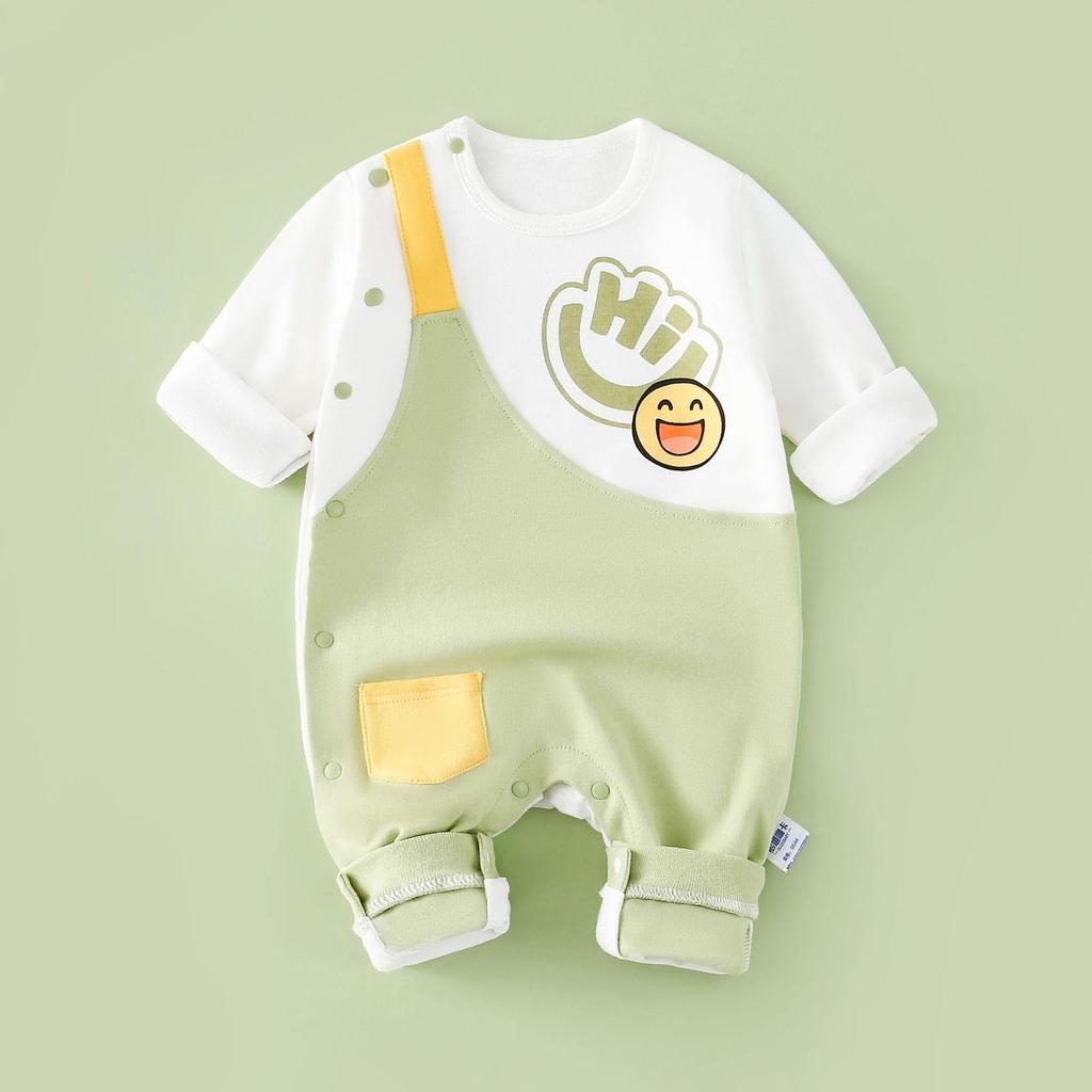 Newborn Unisex Cotton Rompers: Long Sleeve Onesies for Spring & Autumn