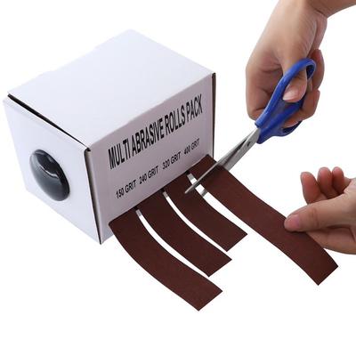 Pacote de variedades de lixa de papel abrasivo 4 unidades com rolo de pano de esmeril desenhável do dispensador