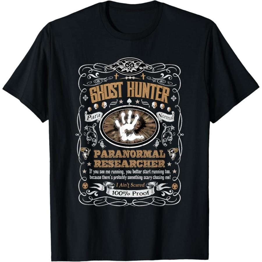 Vintage Whiskey Label Ghost Hunter T-Shirt T-Shirt XXXXXL чёрный