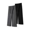 American retro high street wide-leg pants men's summer buckle drape loose straight casual trousers direct supply