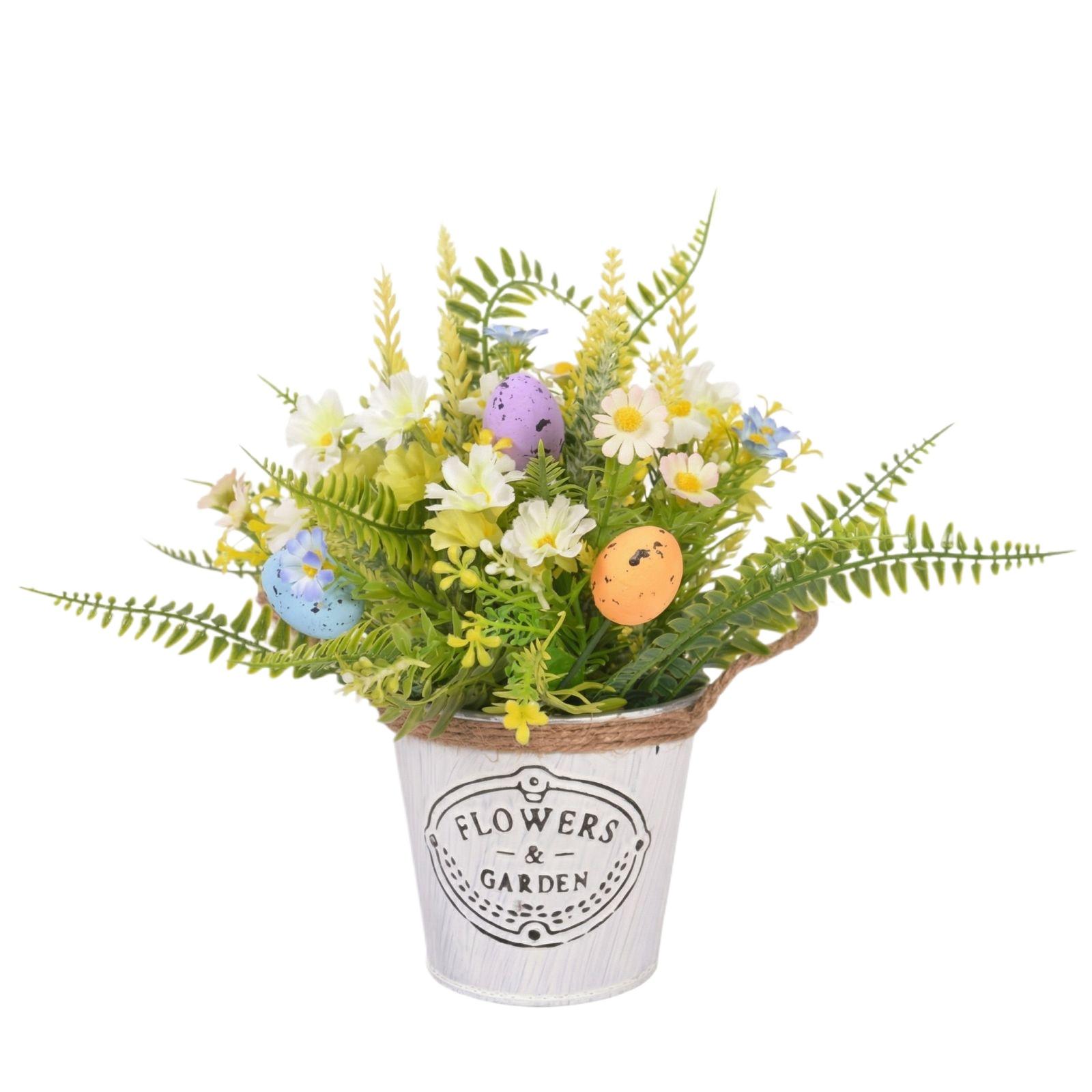 

Vintage Metal Flower Pot Table Decoration Spring Floral Arrangement Indoor Outdoor Decorative Centerpiece for Home Office Garden Display One Size