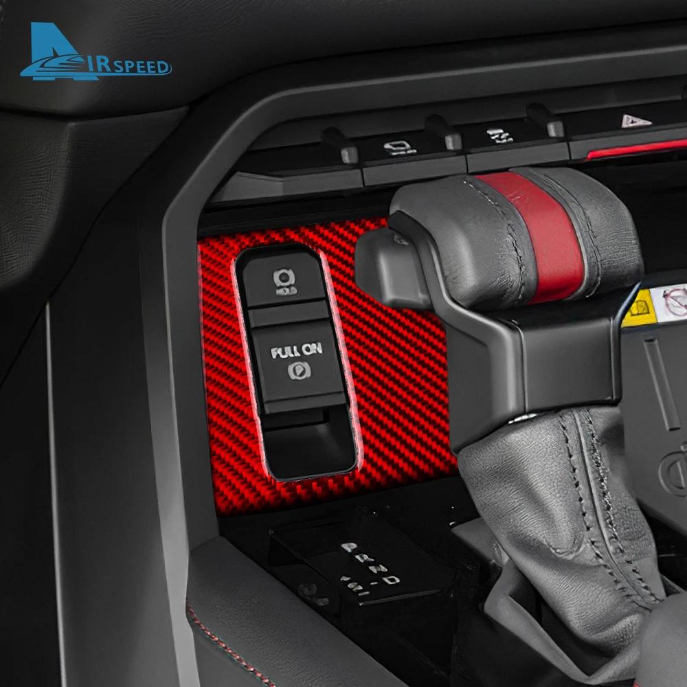 Real Soft Carbon Fiber Sticker For Toyota Tundra 2022 2023 2024 2025 Car Handbrake Switch Interior Trim Decor Accessories LHD