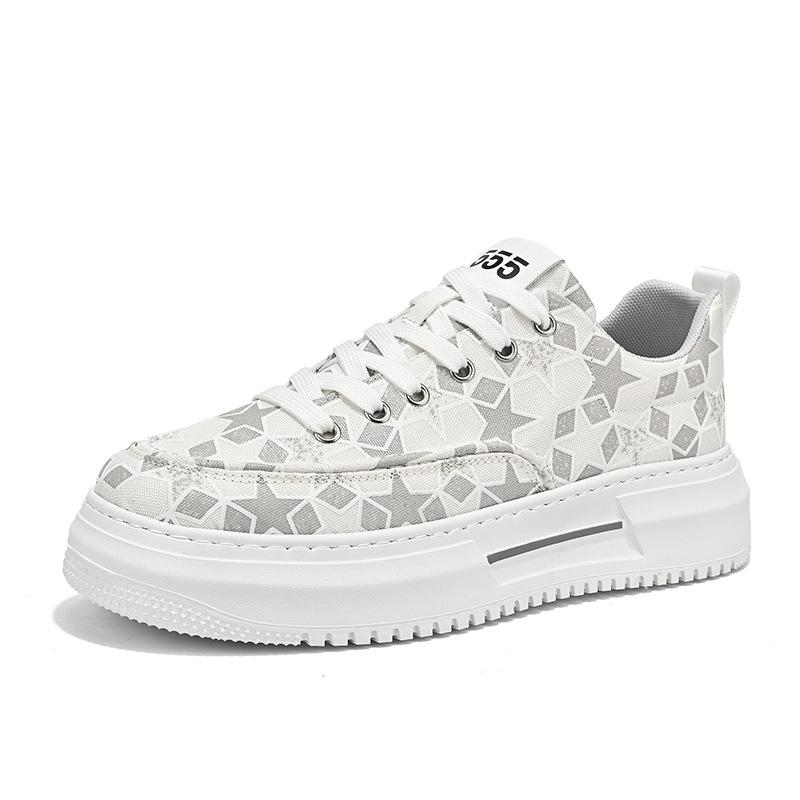 

Canvas Shoes 2026 Spring Autumn Casual Flat Bottom Board Shoes Breathable Thick Bottom Low Top Sports Casual Shoes for Men 39 серый