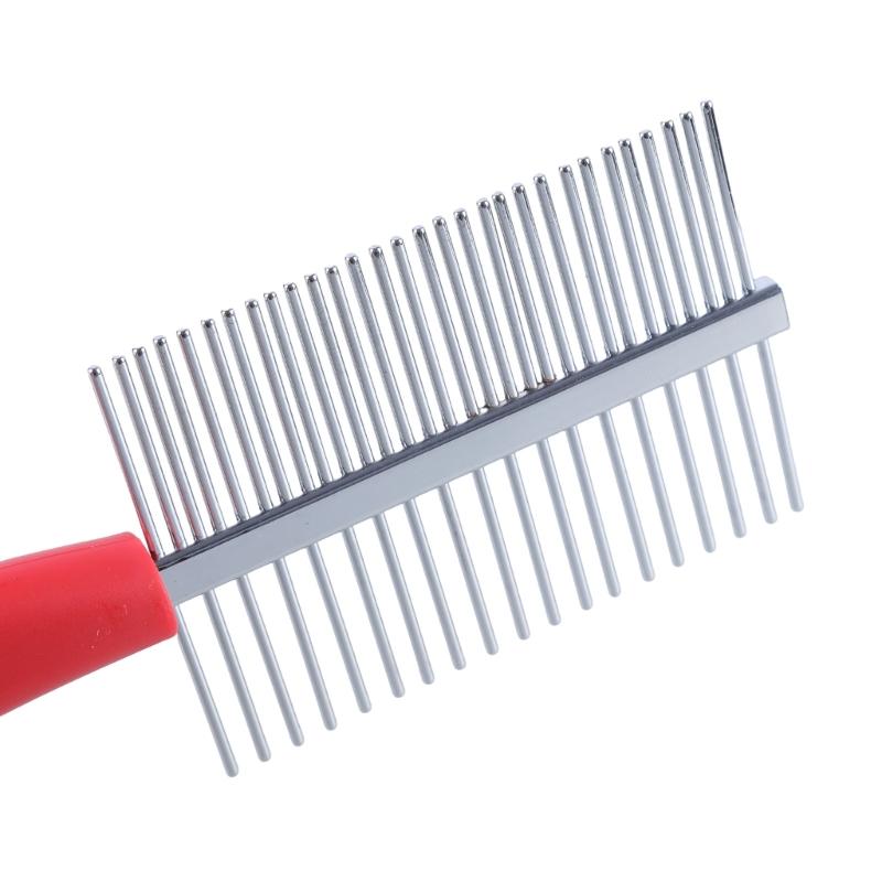 Pet Hair Comb Gentle Deshedding Comb Ergonomic Handle Pet Comb Cats Grooming Supplies for Pet Owners Metal