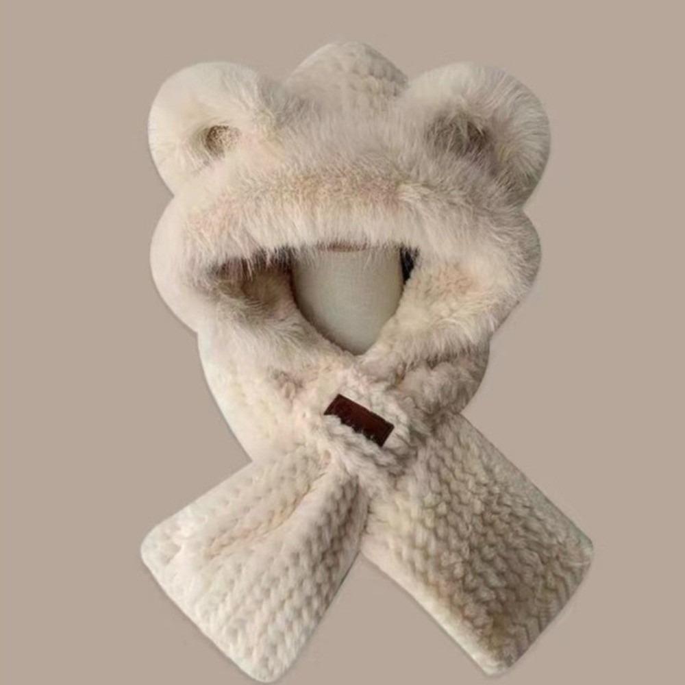 

Windproof Pullover Cap Plush Neck Warmer Cute Beanie Hat Kids 4