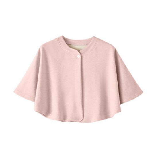 Women Shawl Solid Color Button Closure Autumn Winter Windproof Shawl Hemming Protection Loose Fit Soft Shawl Wrap