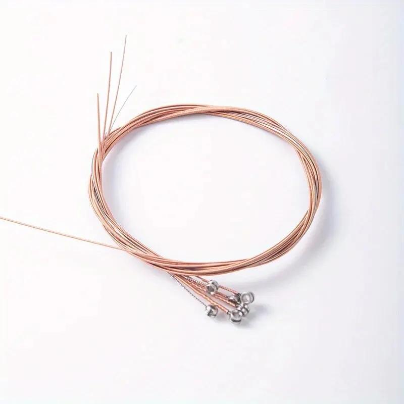 Pure Copper Guitar Ukulele Bass Strings 4 6 Pieces Set for Acoustic Classic Folk Musical Instruments