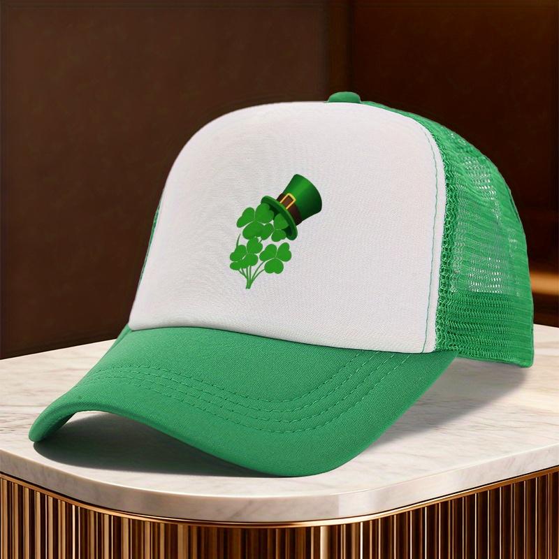 Irish Shamrock Leprechaun Hat Trucker Hat Mesh Adjustable Unisex Casual Baseball Cap for St Patrick Day