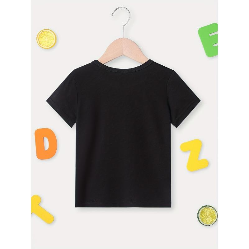 European sizes Boys Casual T-shirt I Asked God For A Friend Letter Print Short Sleeve Crew Neck Comfortable Summer Top