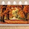 1pc Autumn Forest Leaf Background Flag Polyester No Electricity Required Multi-Purpose.PMJ