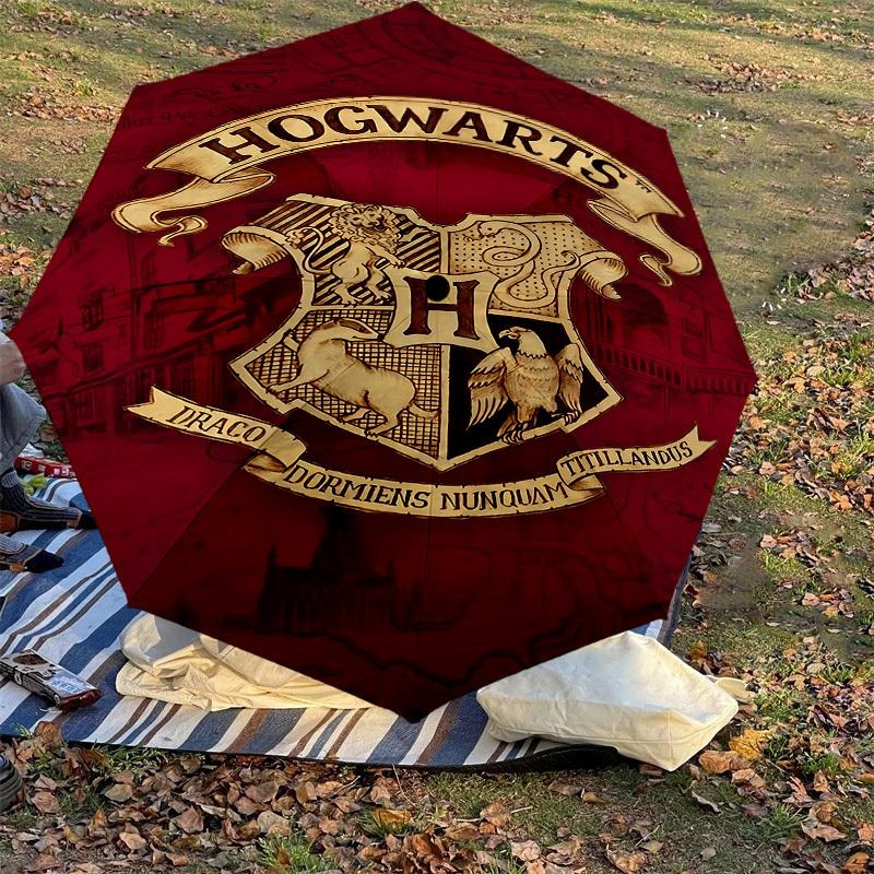 1PC Hogwarts Harry Potter Umbrella-8-Rib Reinforced, Automatic Open, Lightweight & Durable-D2616