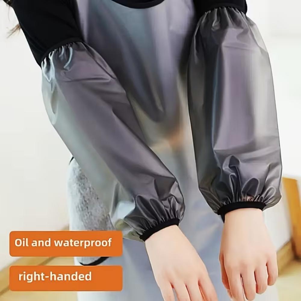 Two thick black one-piece waterproof and oil-resistant household cleaning accessories, waterproof sleeves, adult arm sleeves