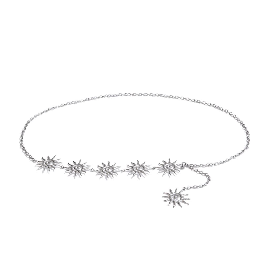 

Yhpup 2025 Fashion Stainless Steel Sun Belly Waist Chain for Women Summer Statement Jeans Rave Body Jewelry Accessory Waterproof