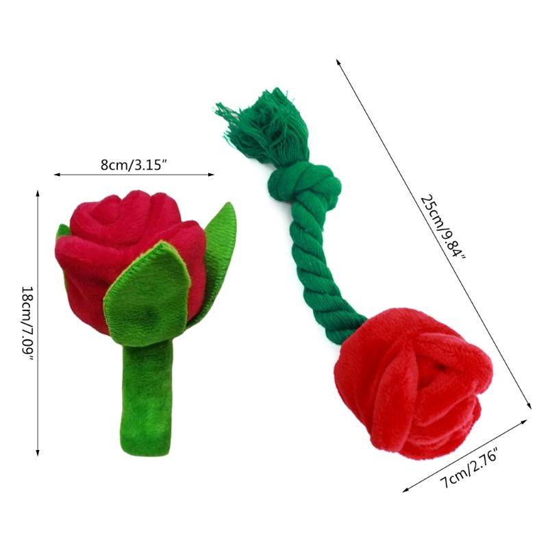 Giocattolo Cane Peluche Squeak Fiore Rosa Peluche Giocattolo da Masticare per Cani Piccoli e Medi A0KF