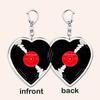 Aesthetic Indie Red Record Music Keychains for Women Accessories Bag Retro Vinyl Label Player Key Chain Fans Gifts Keyrings