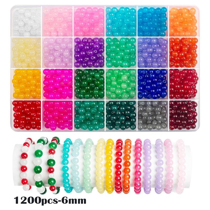 

6mm 8mm Glass Round Loose Beads For Decoration Jewelry Making DIY Sewing Clothing Handmade Crafts Supplies