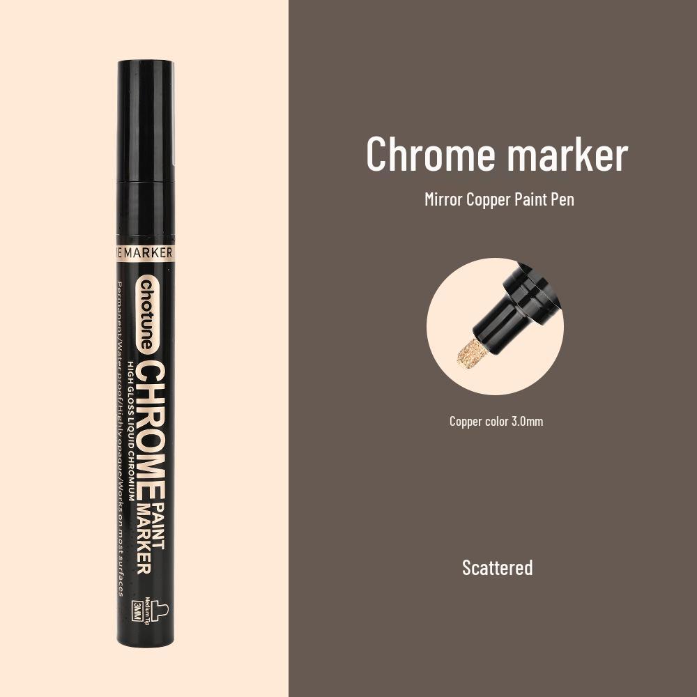 Chotune Reflektierender Chrom Marker Stift - Wasserdichte Galvanisierte Silberfarbe für DIY Hervorhebungen