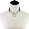 Heart Choker Collar For Women Goth Accessoies Black Leather Chain Chockers Gothic Punk Grunge Emo Necklace Jewelry