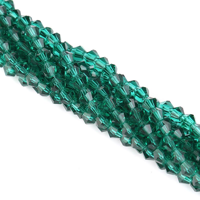 Apx 95pcs/Strand 4mm Shiny Crystal Beads Bicone Beads Faceted Glass Beads Loose Spacer Beads for Bracelet DIY Jewelry Making