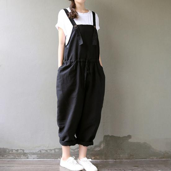 Vintage Women's Jumpsuit Bib Cargo Pants Harem Oversized Overalls Dungaree