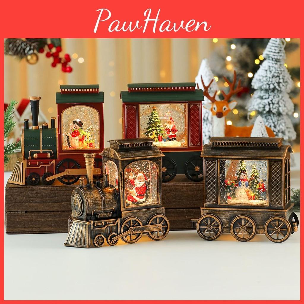 Santa Christmas Claus Train Ornament With Lights And Music Shop Window Decor