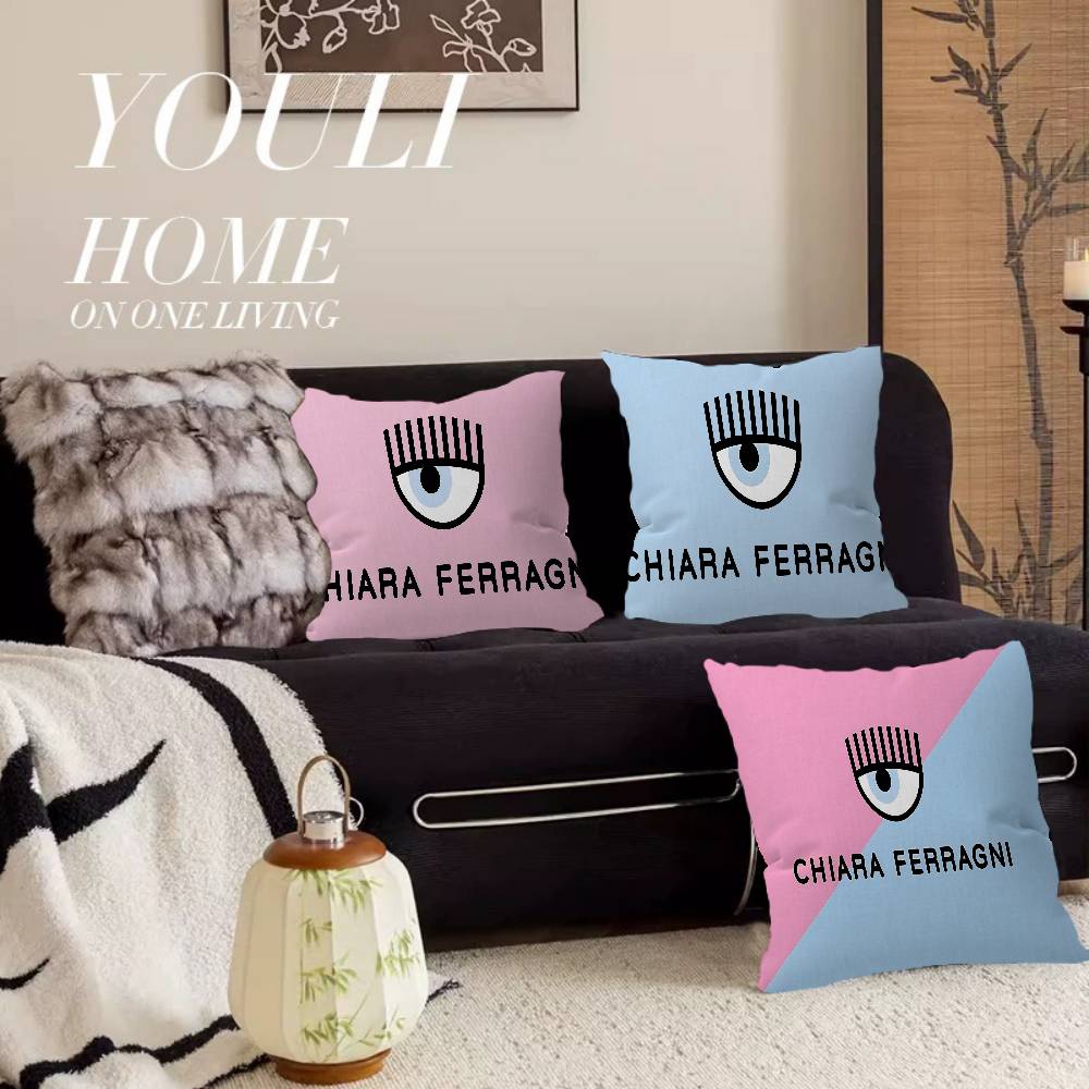 Fashion C-Chiara F-Ferragni Cushion Cover Car Throw Pillow Case For Sofa Car Christmas Gift 40x40cm 45x45cm