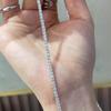 Sale 925 Silver Color Bracelets Full AAA Zircon Austrian Crystal Femme Women Link Chain Fine Jewelry Bangles