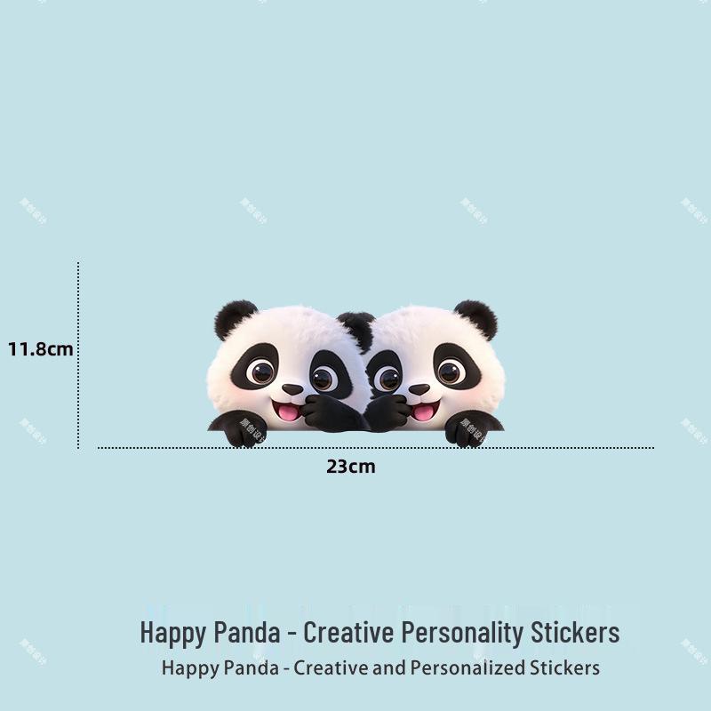 Panda Car Sticker: Cute, Creative, Waterproof, Scratch Cover, Decorative for Electric Vehicles