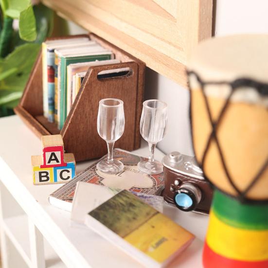 10Pcs/Set Miniature Red Wine Glass DIY Pretend Play Toys Solid 1:12 Dollhouse Scene Mini Clear Wine Cup Dollhouse Accessories