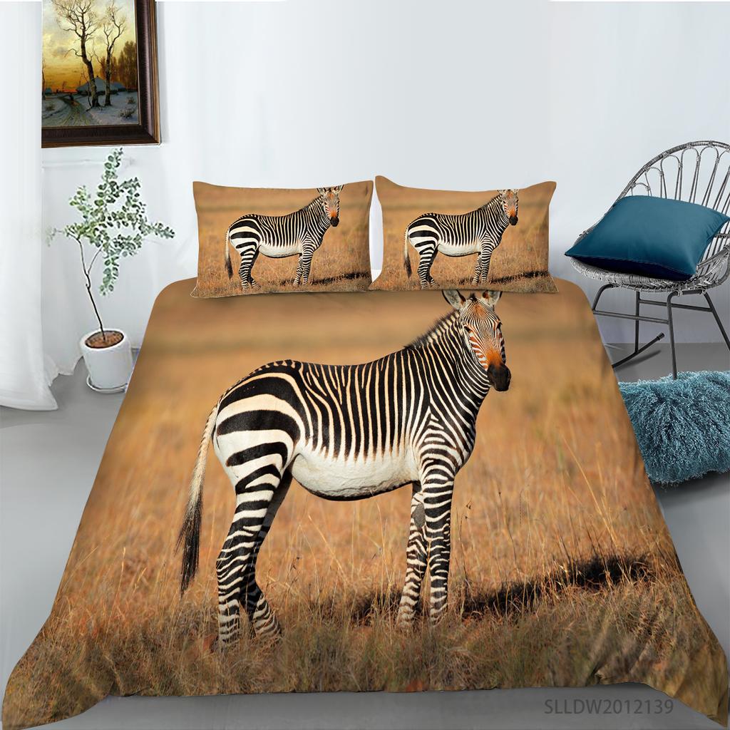 3D Zebra Pattern Home Bedding Set Bedding Cover Pillowcase AU/US/EU Full Size Bedding Set Home Decoration Gift