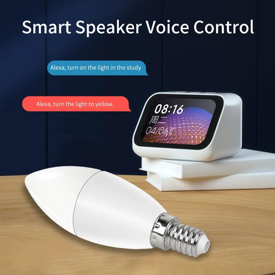 Tuya Wifi Led Bulb E14 220V Smart Life Candle Light with RF 2.4G Remote Group Control Alexa Google SmartThings Dimmable RGB Lamp