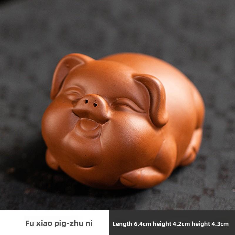 Cute Lucky Pig Zisha Tea Pet Ornament Nourishing Fortune Tea Play Tea Tray Table Tea Accessory