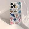 Luxury Ocean Whale Starfish Swimming Phone Case for Xiaomi Redmi Note 13 12 12s 11 10 9 8 7 Pro Plus 4G 5G Feather Texture Cover