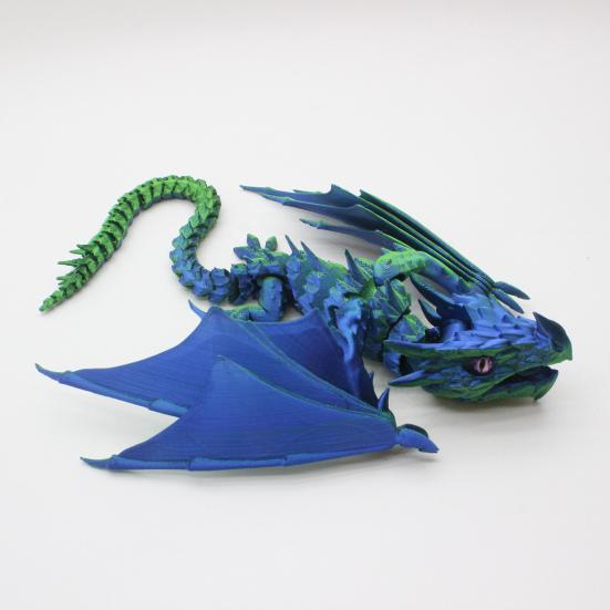 3D Printed Winged Dragon Figurine Movable Joints Flying Dragon Figure Articulated Dragon Model Fidget Toy Desktop Decoration Ornament