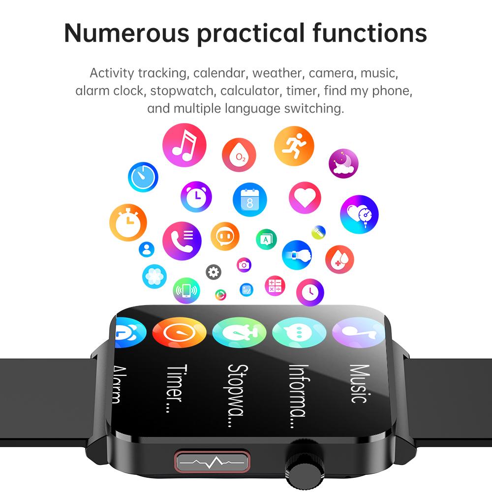 SACOSDING New ECG+PPG Smart Watch Blood Pressure/Oxygen Sleep Health Analysis BT Call Smartwatch Men Women For Androd iOS