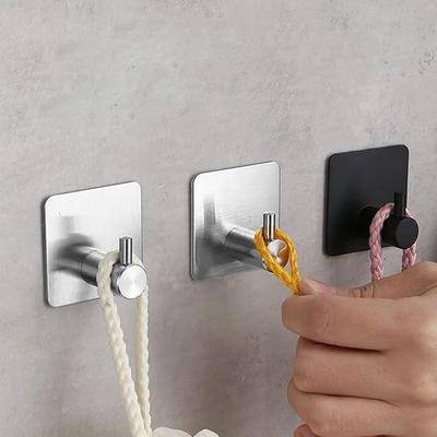 Stainless Steel No-Punch Wall Hook for Door, Clothes, or Hat - Traceless, Strong Adhesive, Single Hook
