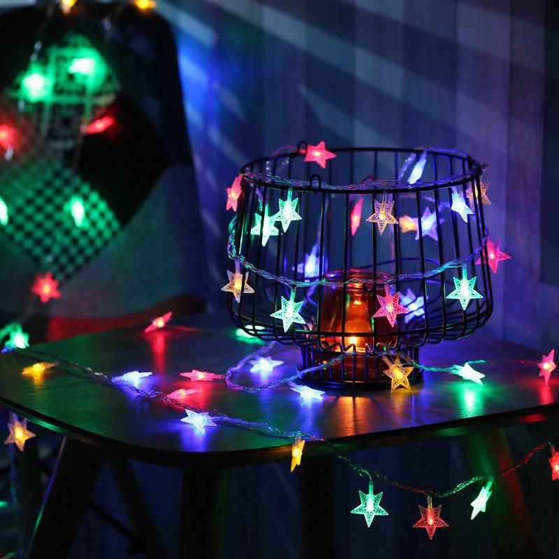 Multicolor LED String Lights - Festive Bubble Star Bulbs for Christmas & Celebrations