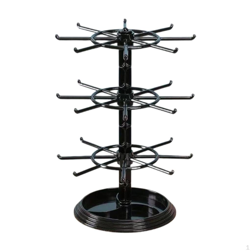3 Tier Jewelry Display Stand Keychain Organizer Rotating Holder for Bracelets Necklaces Earrings