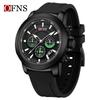 Men's Multifunction Quartz Sports Watch with Calendar & Three-Eye Design