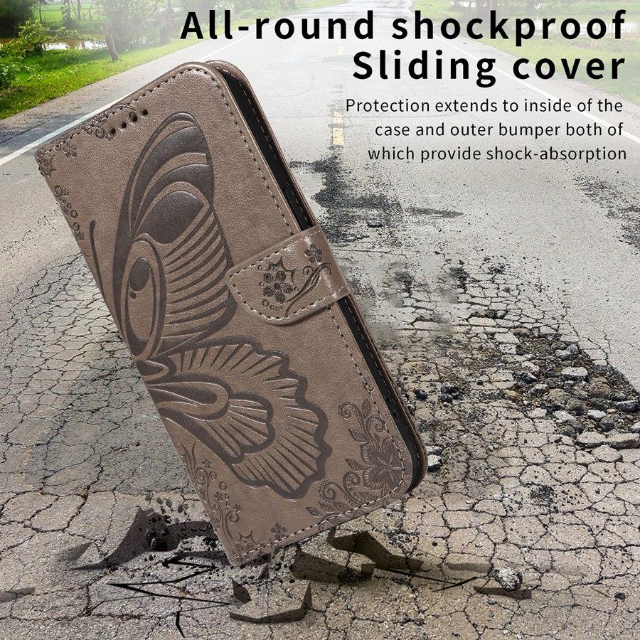 Embossed Butterfly Leather Phone Case for Google Pixel 9 9 Pro XL 9A Pixel 8 8 Pro 8A Pixel 7 7 Pro 7A Card Slots Wallet Case with Wristband