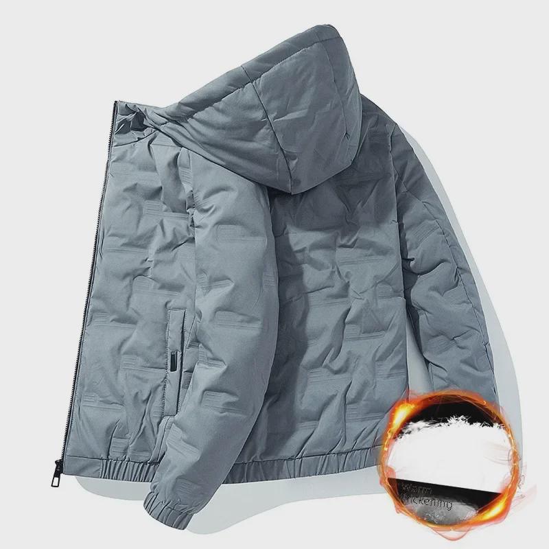 Herre Vinter Hette Bomullsjakke - Trendy Casual Kort Kåpe