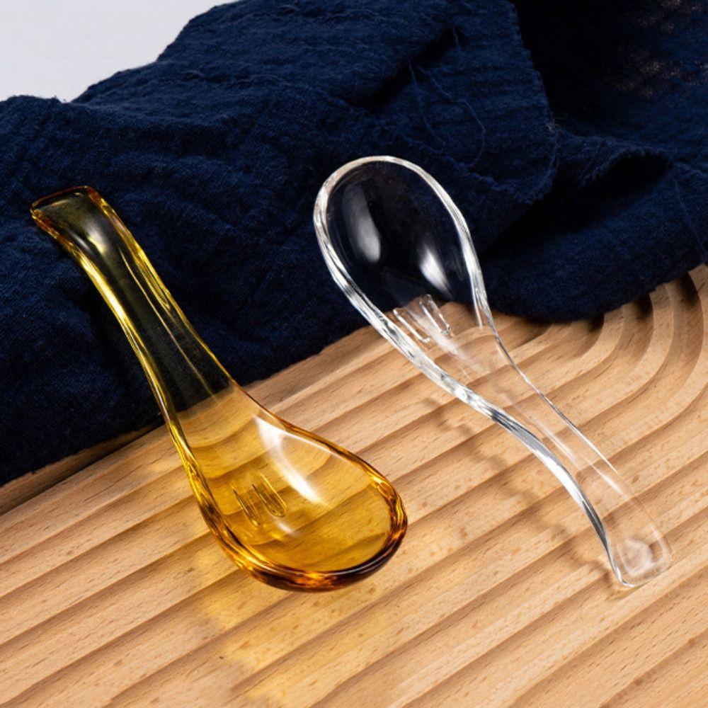 Colorful Crystal Glass Spoon Exquisite Serving Spoons Easy To Clean Condiment Spoons Restaurant