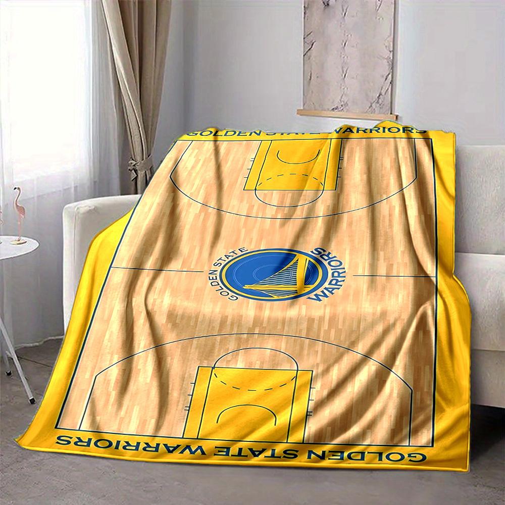 1pc Golden State Warriors Basketball Flannel Blanket, Soft Skin Friendly with Digital Printing, Various Sizes Available for Family, Friends, Birthday