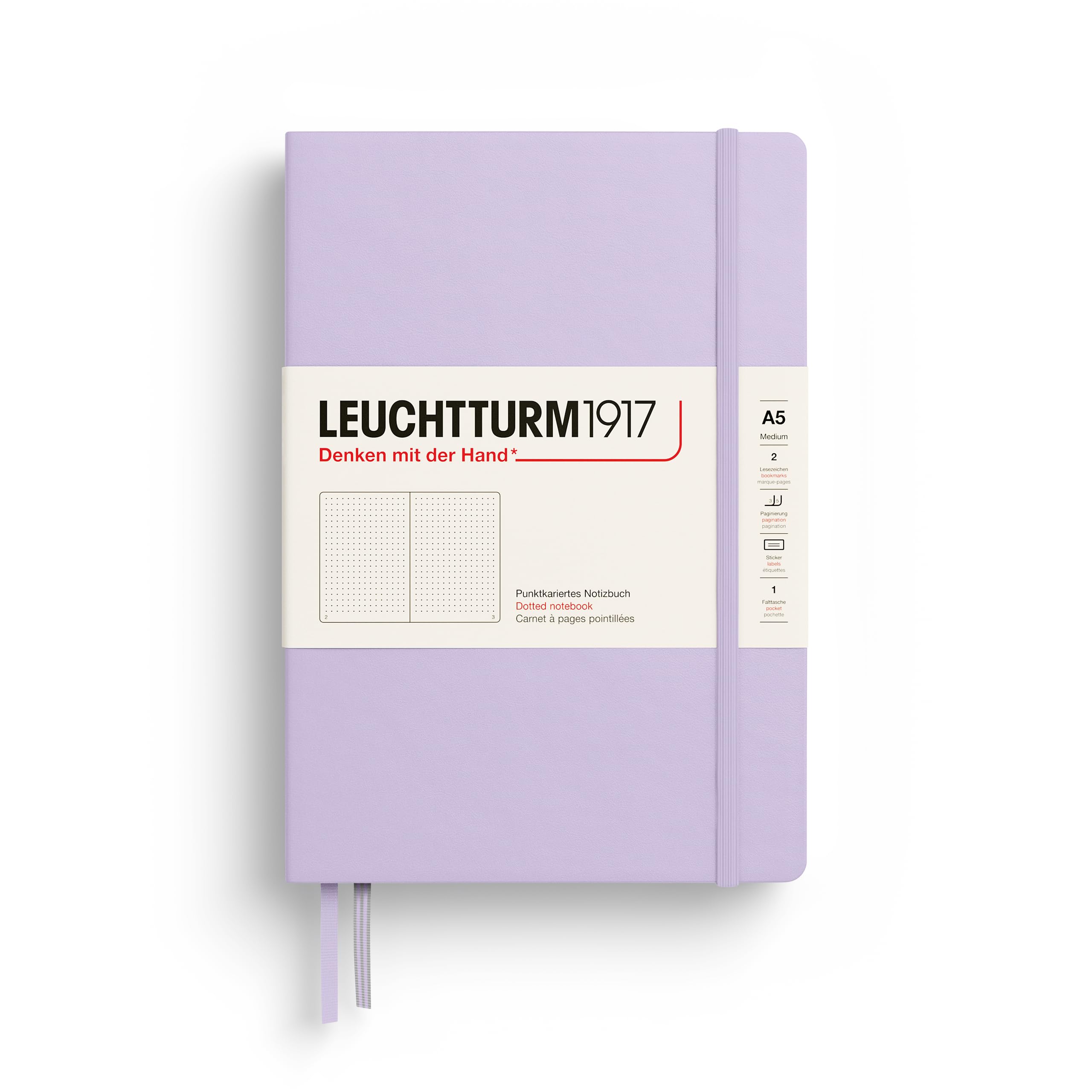 Leuchtturm Notebook A5 Dot Grid Lilac 365481 (Genuine Imported Product)